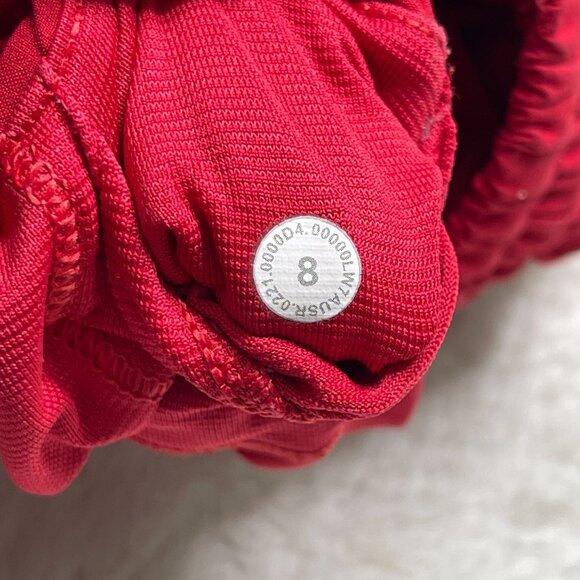 Lululemon #LW7AUSR Women's Red Hotty Hot Low-Rise Lined Shorts Size 8 - Picture 4 of 8